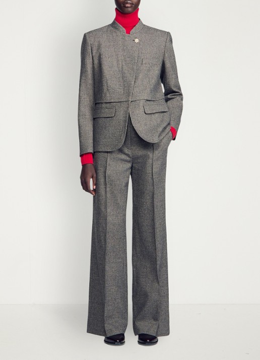Sandro Blazer met pied-de-poule dessin - detail 3 grijs