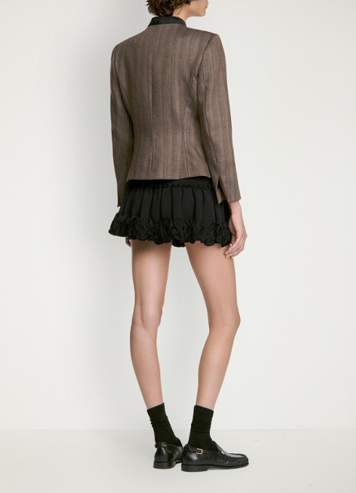 Sandro Blazer met streepprint in wolblend - achterkant 4 taupe