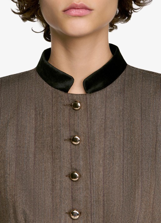 Sandro Blazer met streepprint in wolblend - detail 3 taupe