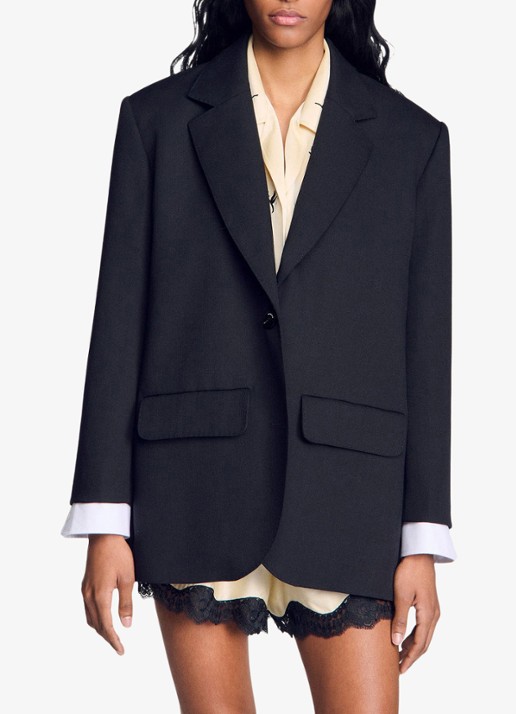 Sandro Blazer van wol met klepzakken