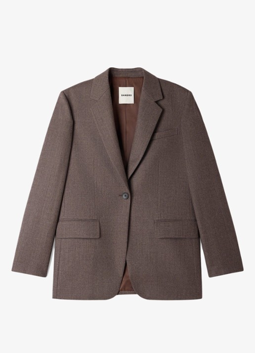 Sandro Blazer van wol - voorkant 2 taupe