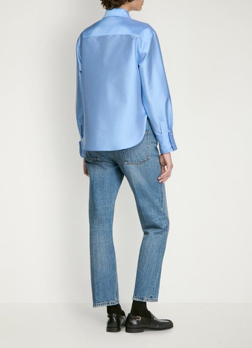 Sandro Blouse in zijdeblend - achterkant 5 lichtblauw