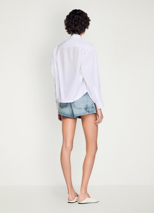 Sandro Blouse met bloemborduring - achterkant 7 wit