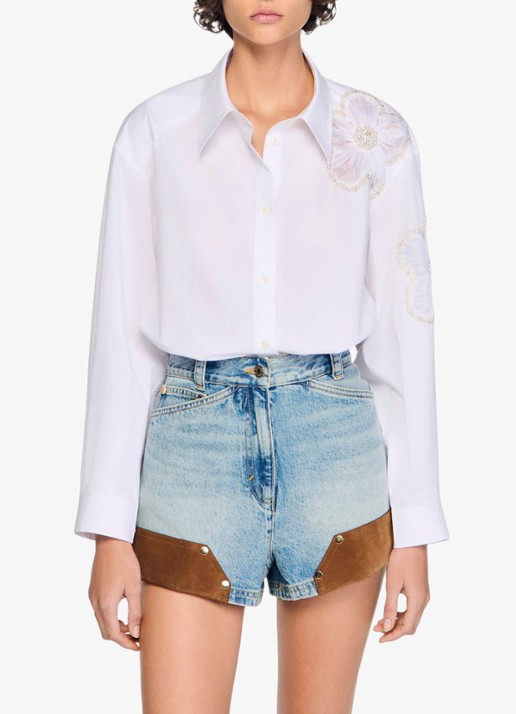 Sandro Blouse met bloemborduring
