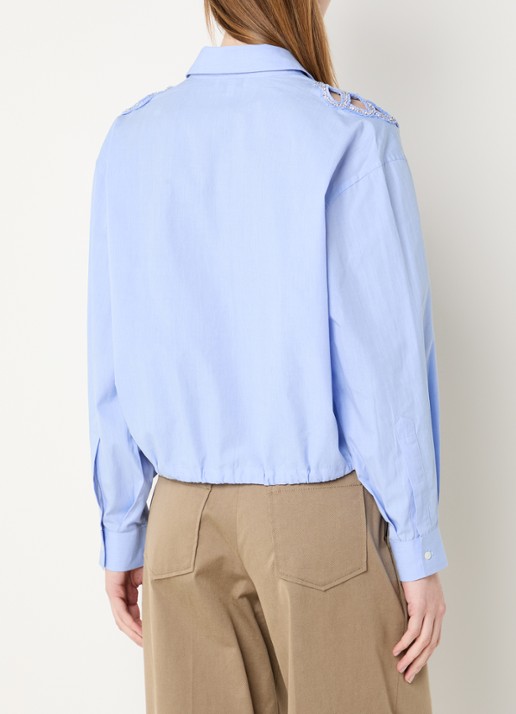 Sandro Blouse met strass - achterkant 3 blauwgrijs