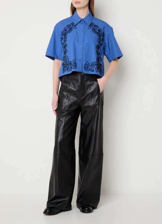 Sandro Blouse met strass - voorkant 4 royalblauw