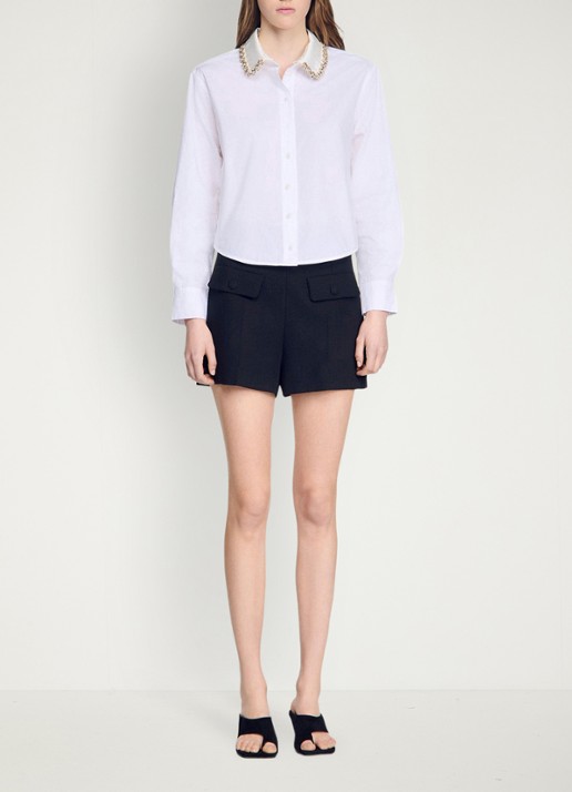 Sandro Blouse met strass - detail 3 wit
