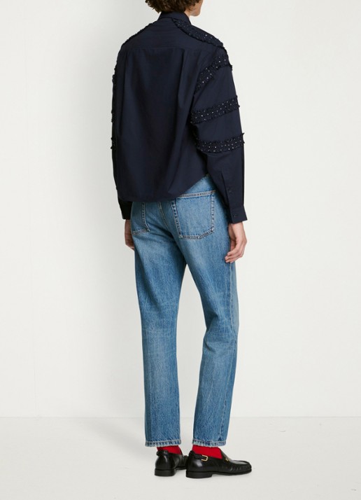 Sandro Blouse met strass - achterkant 6 donkerblauw