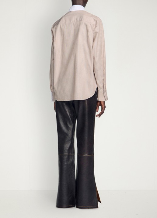 Sandro Blouse met streepprint en borstzak - achterkant 6 beige / beige