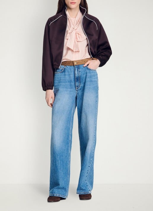 Sandro Blouse met strikdetail en strepen - detail 4 light pink / roze