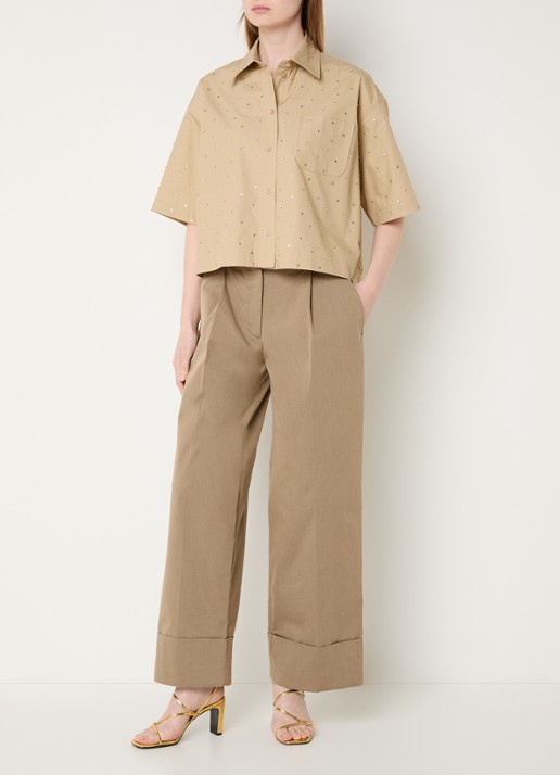 Sandro Blouse met studs - voorkant 2 camel