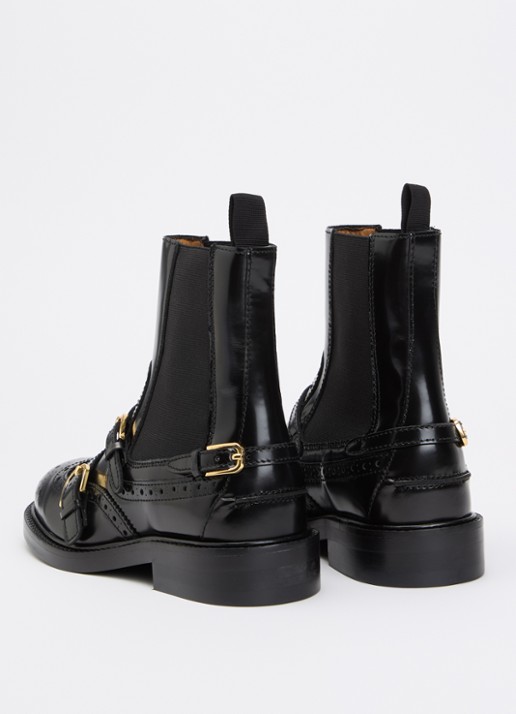Sandro Chelsea boot van leer - achterkant zwart