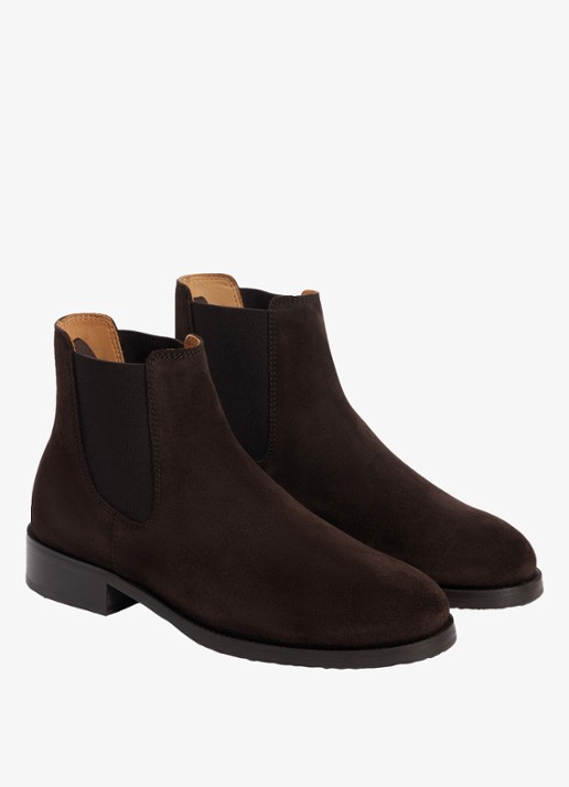 Sandro Chelsea boot van leer - detail 2 chocoladebruin