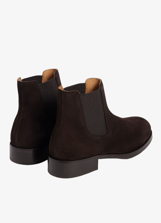 Sandro Chelsea boot van leer - detail 3 chocoladebruin