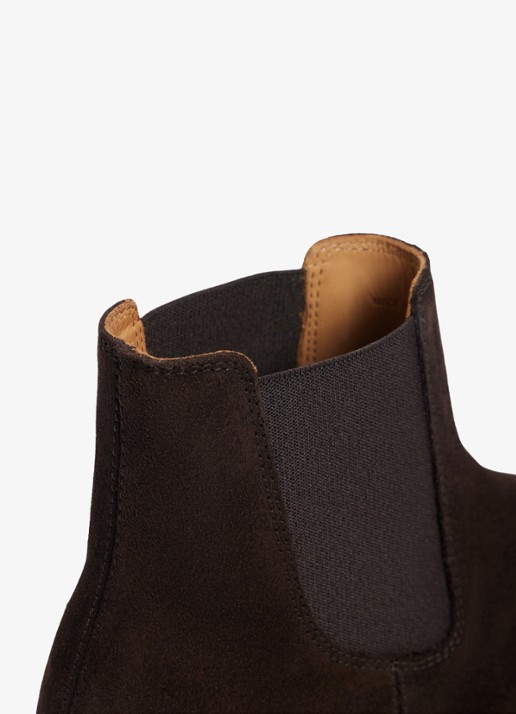 Sandro Chelsea boot van leer - detail 4 chocoladebruin