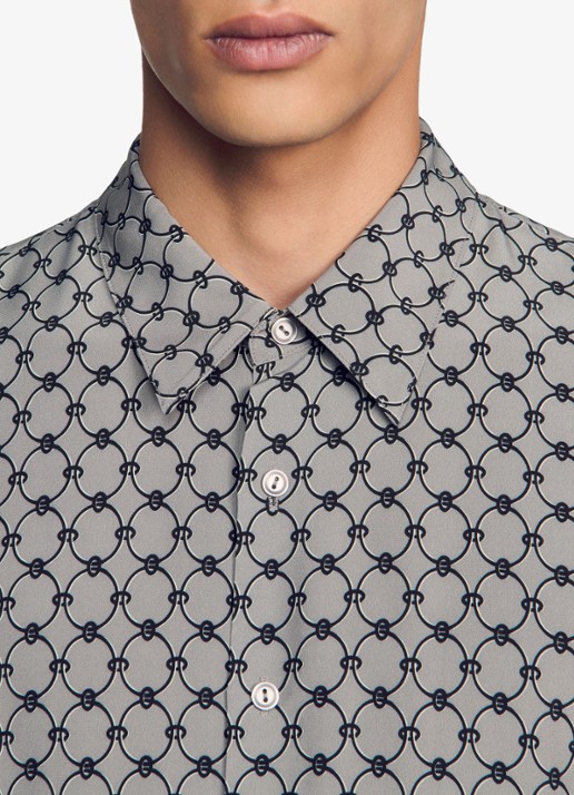 Sandro Comfort fit overhemd met grafische print - detail 6 grijs