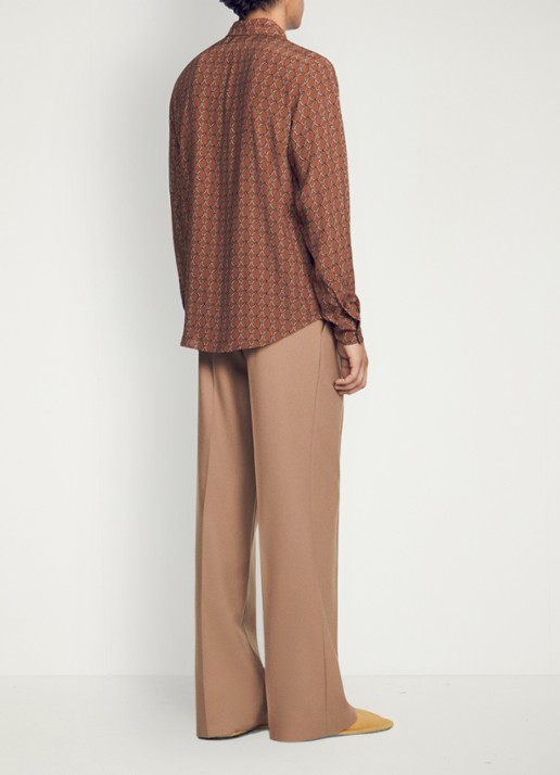 Sandro Comfort fit overhemd met grafische print - achterkant 3 naturel
