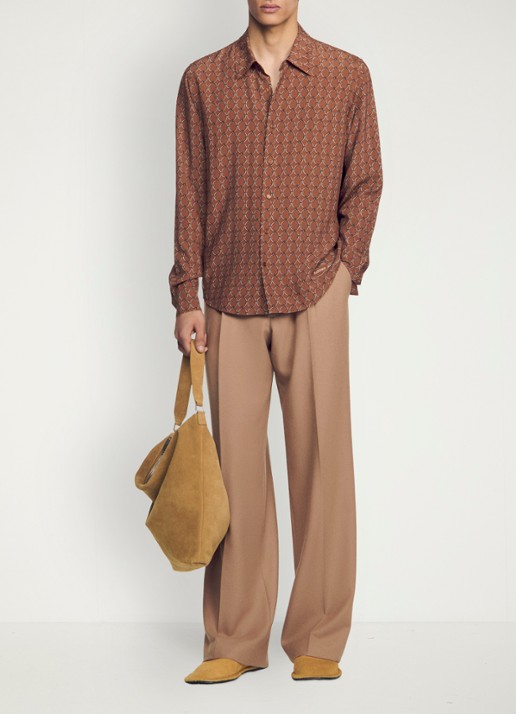 Sandro Comfort fit overhemd met grafische print - detail 5 naturel