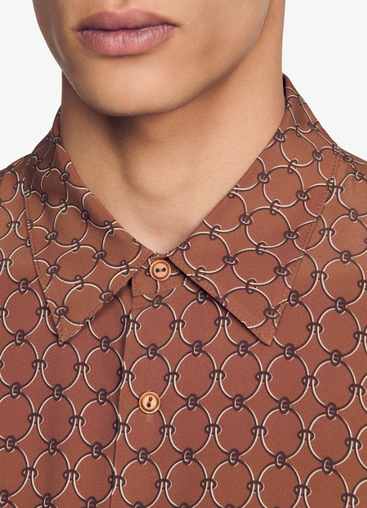 Sandro Comfort fit overhemd met grafische print - detail 6 naturel