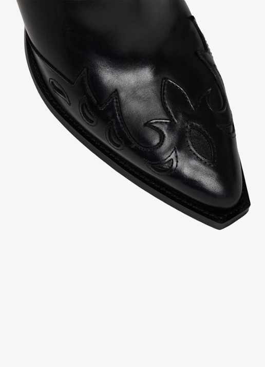Sandro Cowboylaars van leer - detail 4 black / zwart