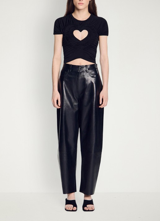 Sandro Crop top met cut-out detail - detail 3 zwart