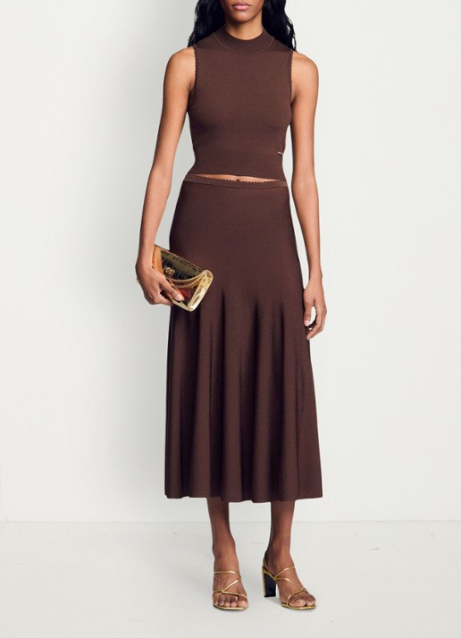 Sandro Crop top met stretch - detail 5 bruin