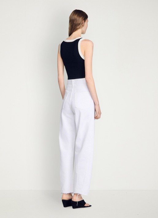 Sandro Cropped tanktop met contrasterende kleuren - achterkant zwart
