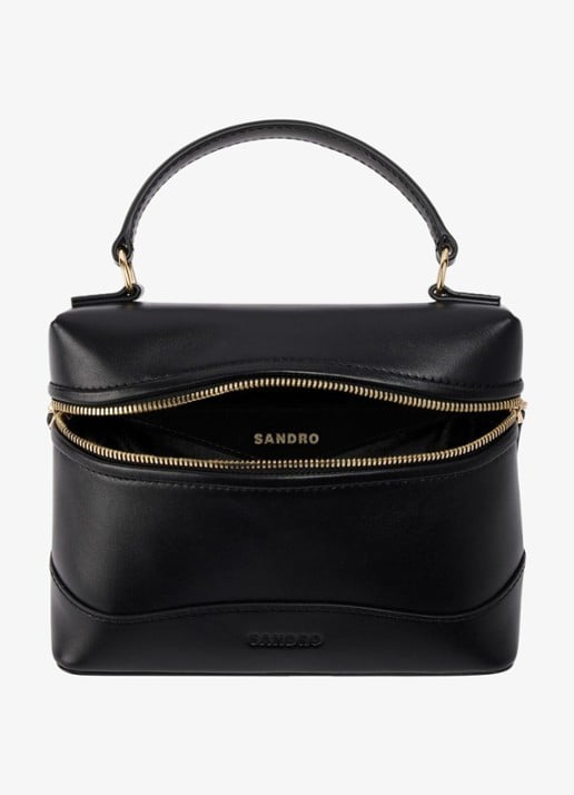 Sandro Crossbody van leer - detail 4 zwart