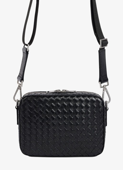 Sandro Crossbodytas van leer - detail black / zwart