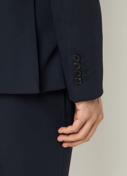 Sandro Double-breasted colbert van scheerwol met klepzakken - detail 6 donkerblauw