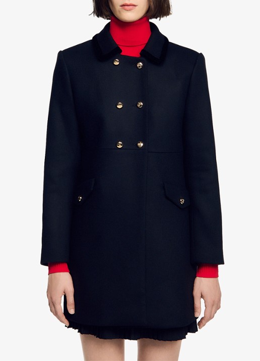 Sandro Double-breasted trenchcoat in wolblend