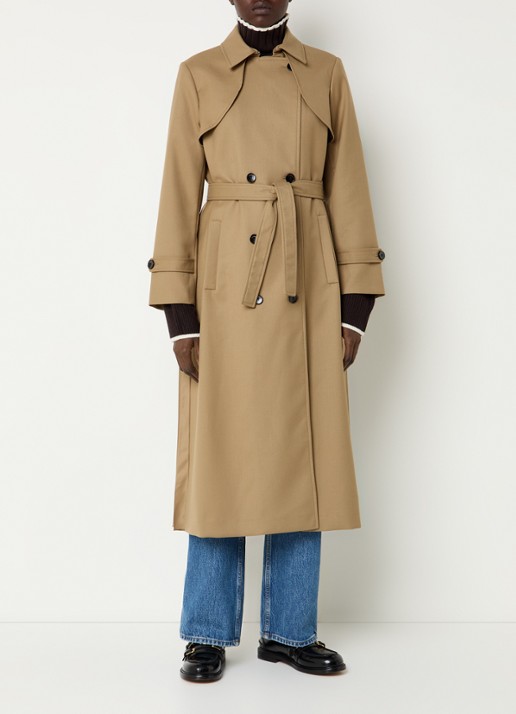 Sandro Double-breasted trenchcoat met plooidetail