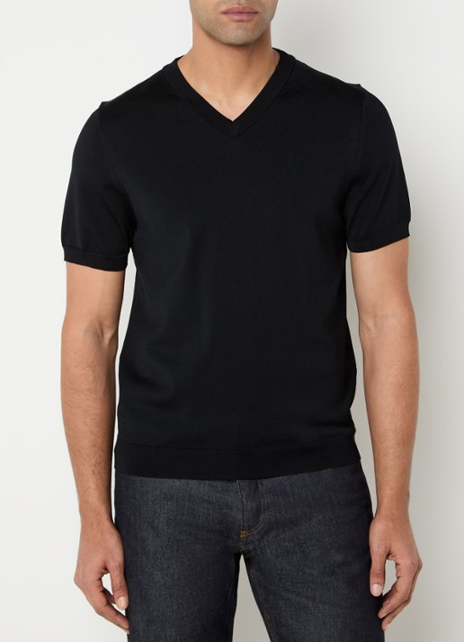 Sandro Fijngebreid T-shirt met V-hals