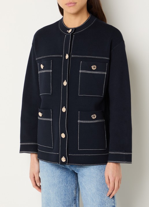 Sandro Fijngebreide blouse met borstzakken