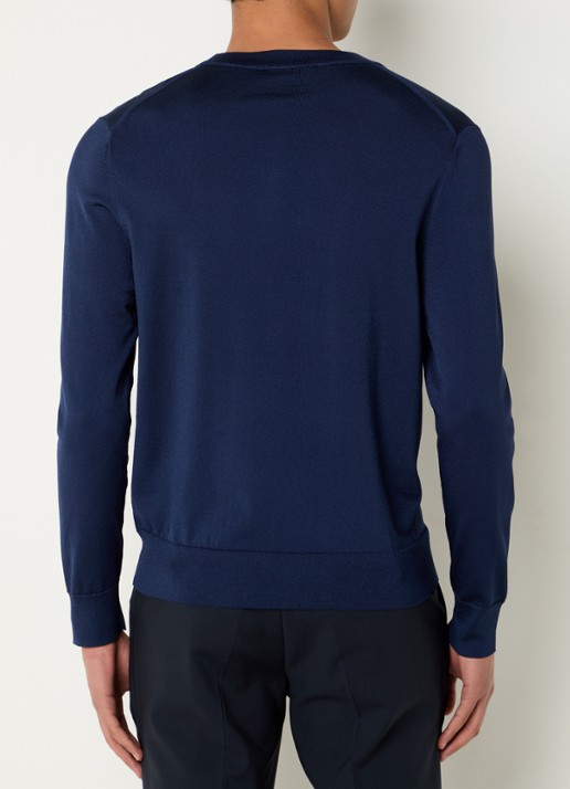 Sandro Fijngebreide pullover met ronde hals - achterkant 2 royal blue / blauw