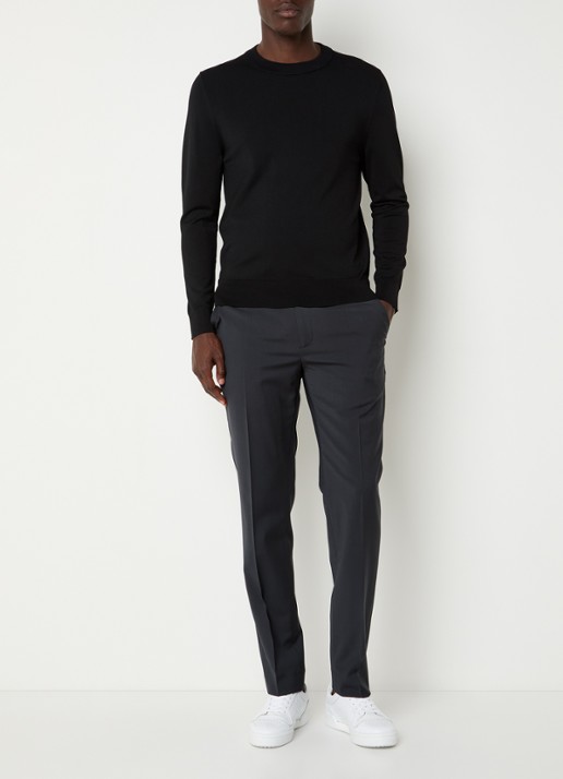 Sandro Fijngebreide pullover met ronde hals - voorkant 2 black / zwart