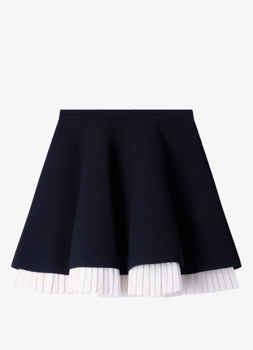 Sandro Gebreide mini rok met plooien