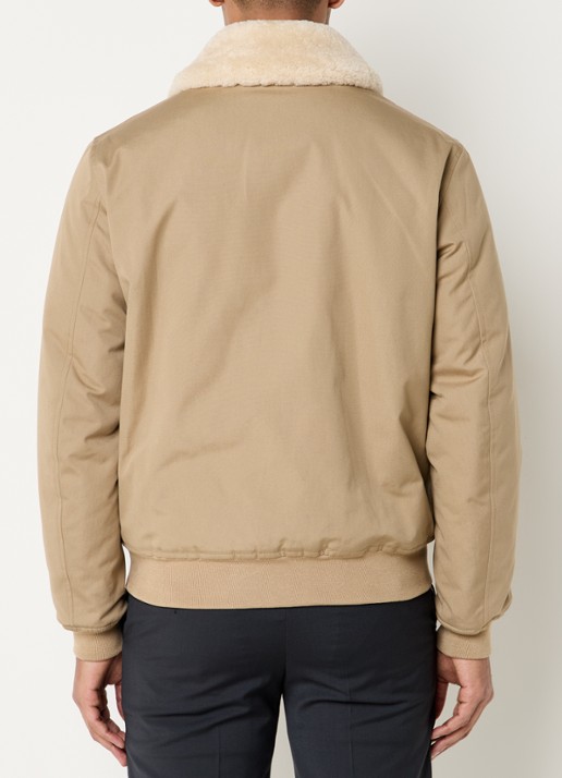 Sandro Gewatteerd jack met afneembare kraag - achterkant donkerbeige