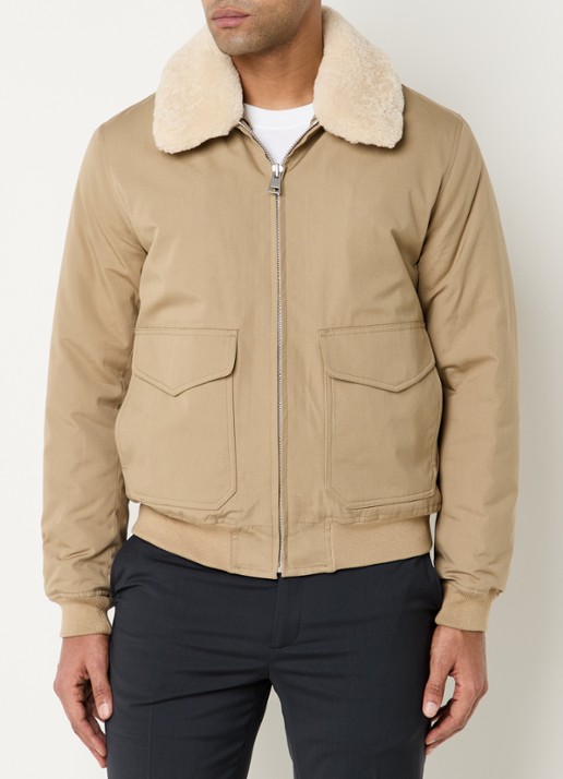 Sandro Gewatteerd jack met afneembare kraag - detail 4 donkerbeige