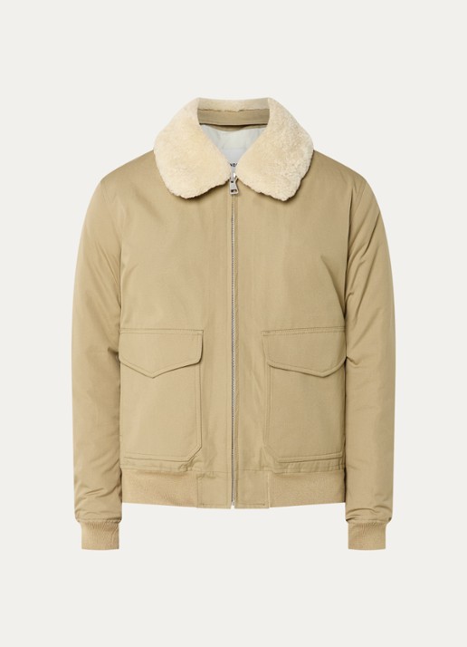 Sandro Gewatteerd jack met afneembare kraag - voorkant 2 donkerbeige
