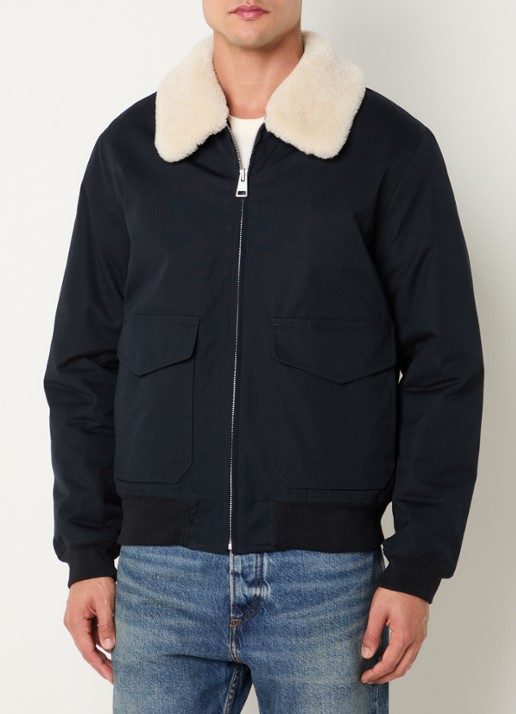 Sandro Gewatteerd jack met afneembare kraag - detail 5 donkerblauw