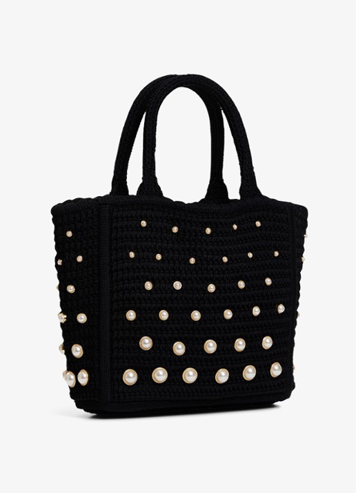 Sandro Handtas van crochet met studs - detail 2 zwart