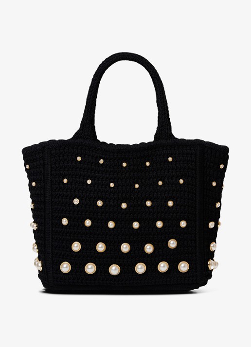 Sandro Handtas van crochet met studs