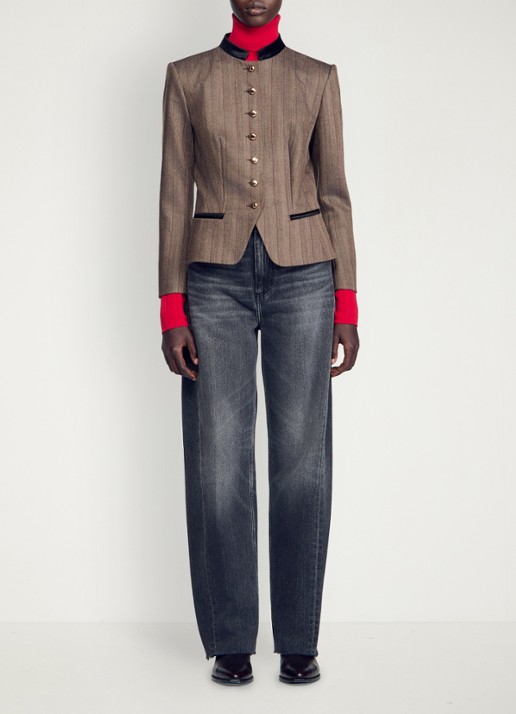 Sandro High waist balloon fit jeans met steekzakken - detail 4 donkergrijs