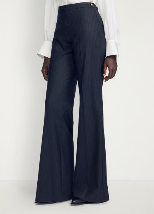 Sandro High waist flared broek in wolblend