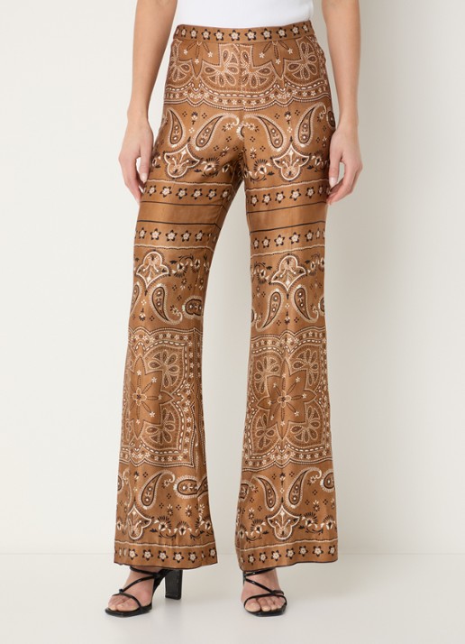 Sandro High waist flared broek met print
