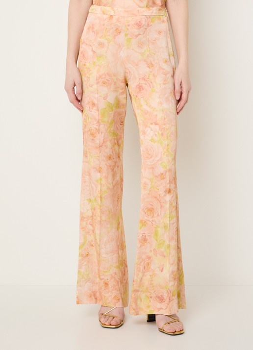 Sandro High waist flared fit pantalon met bloemenprint