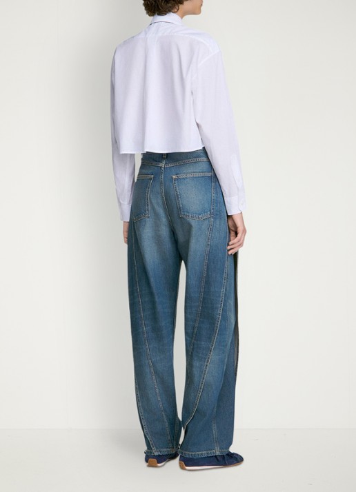 Sandro High waist loose fit jeans met medium wassing - achterkant denim