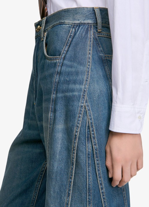 Sandro High waist loose fit jeans met medium wassing - detail 4 denim