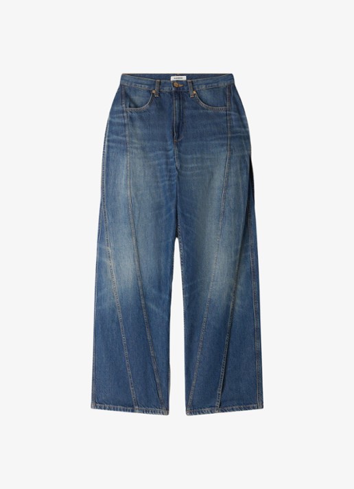 Sandro High waist loose fit jeans met medium wassing - voorkant 5 denim